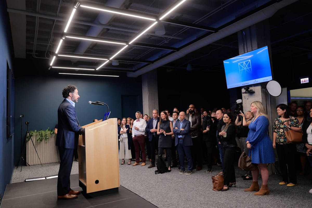 Steven Collens, CEO of MATTER, giving remarks celebrating 10 years of MATTER gallery image