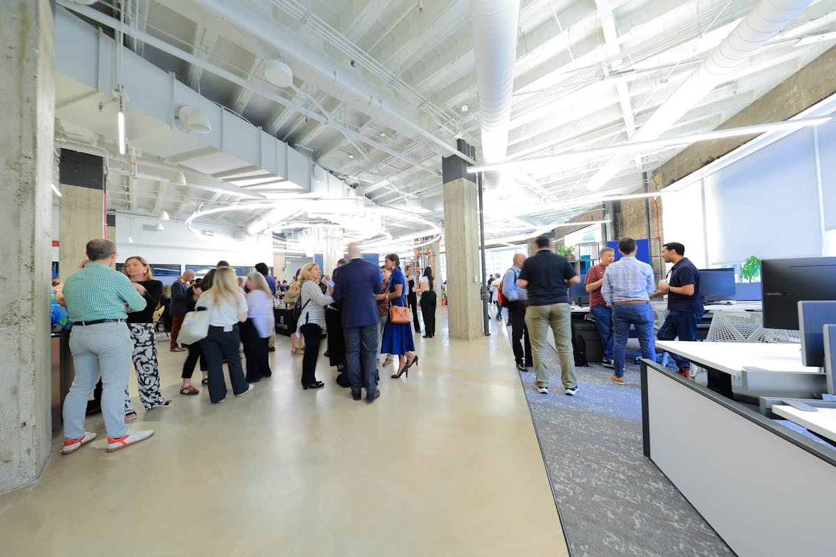 Healthcare professionals networking in our modern space gallery image