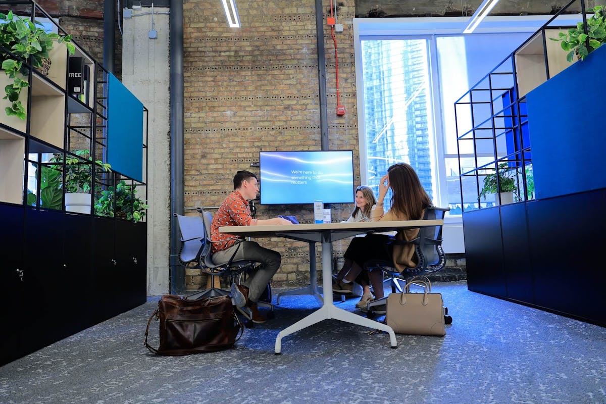 Innovators enjoying each other's company in the new MATTER office gallery image